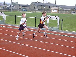 Gavin Morley (left) U13 100m