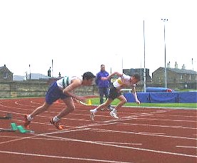 John Uridge (left) U17 100m